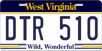 WV license plate DTR510