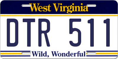 WV license plate DTR511