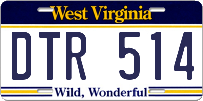 WV license plate DTR514