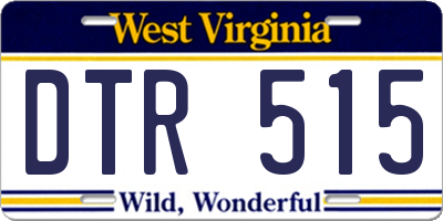 WV license plate DTR515
