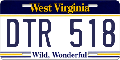 WV license plate DTR518