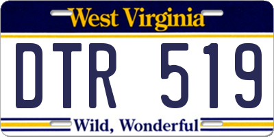 WV license plate DTR519