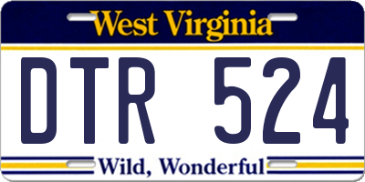 WV license plate DTR524