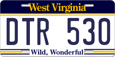 WV license plate DTR530