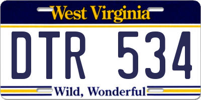 WV license plate DTR534
