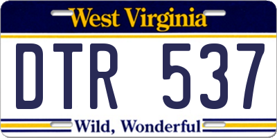 WV license plate DTR537