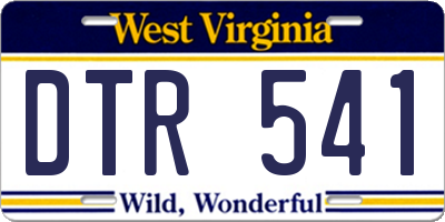 WV license plate DTR541