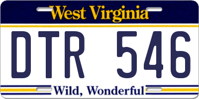 WV license plate DTR546