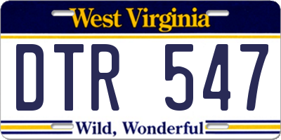 WV license plate DTR547