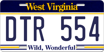 WV license plate DTR554