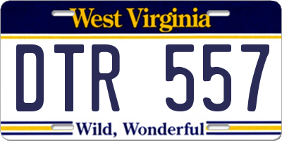 WV license plate DTR557