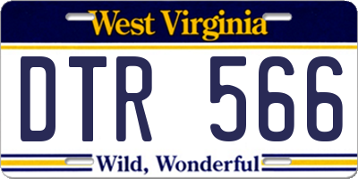 WV license plate DTR566