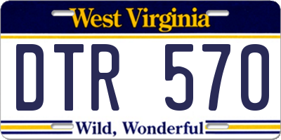 WV license plate DTR570