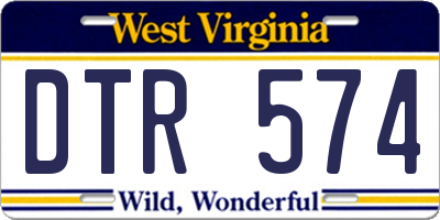 WV license plate DTR574