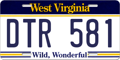WV license plate DTR581