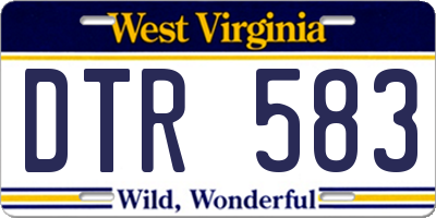 WV license plate DTR583