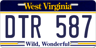 WV license plate DTR587