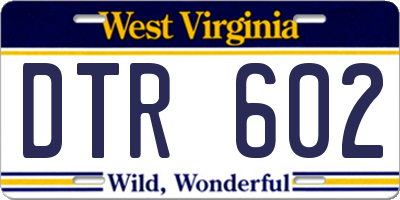 WV license plate DTR602