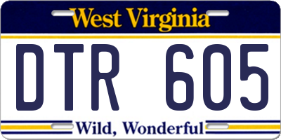 WV license plate DTR605
