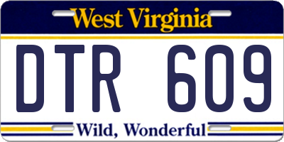 WV license plate DTR609