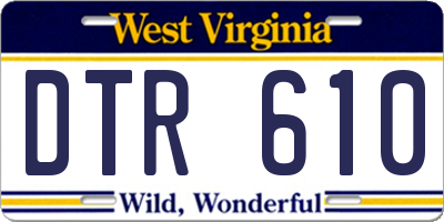 WV license plate DTR610