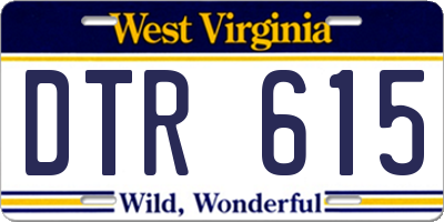 WV license plate DTR615