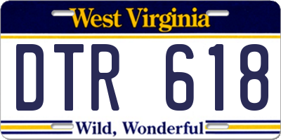 WV license plate DTR618