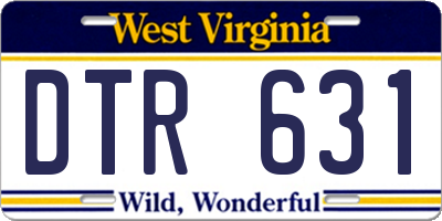 WV license plate DTR631