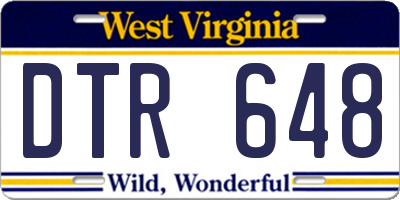 WV license plate DTR648