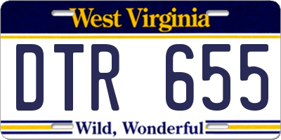 WV license plate DTR655