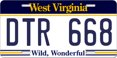 WV license plate DTR668