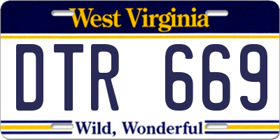 WV license plate DTR669