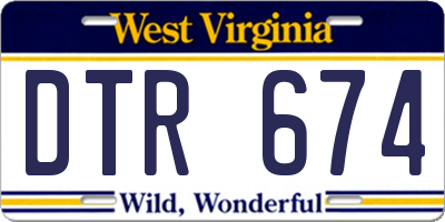 WV license plate DTR674