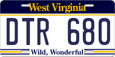 WV license plate DTR680