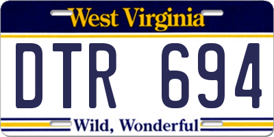 WV license plate DTR694