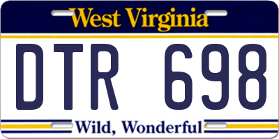 WV license plate DTR698