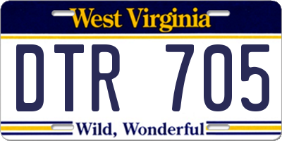 WV license plate DTR705
