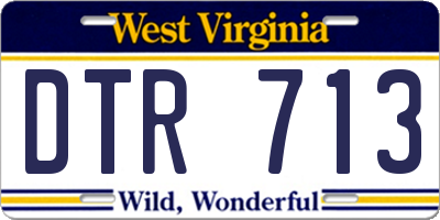 WV license plate DTR713