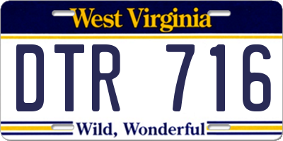 WV license plate DTR716