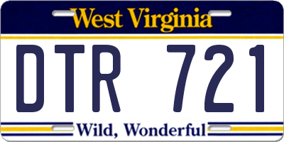 WV license plate DTR721