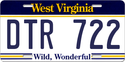 WV license plate DTR722