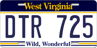 WV license plate DTR725