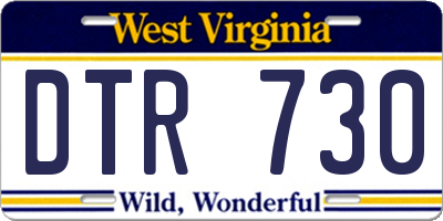 WV license plate DTR730