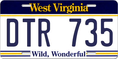 WV license plate DTR735