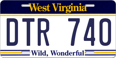 WV license plate DTR740