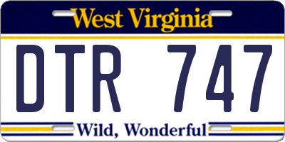 WV license plate DTR747