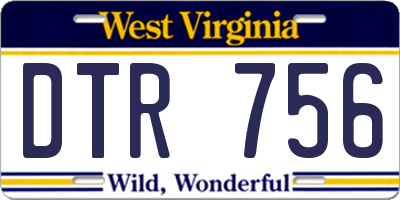 WV license plate DTR756