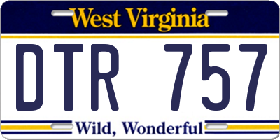 WV license plate DTR757