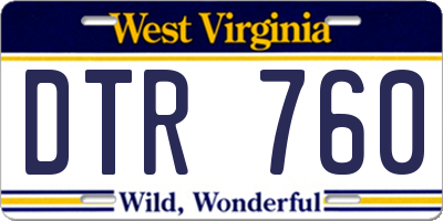 WV license plate DTR760