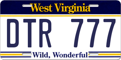 WV license plate DTR777